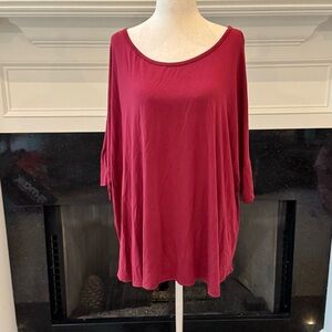 🍷 Statement by GC Bamboo Burgundy Tunic Top – Size Large (NWT)